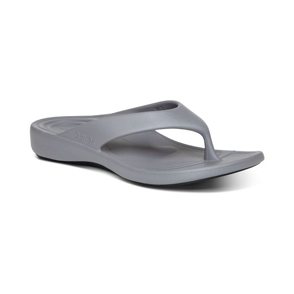 Aetrex Women's Maui Flip Flops - Grey | USA LAPM0AG